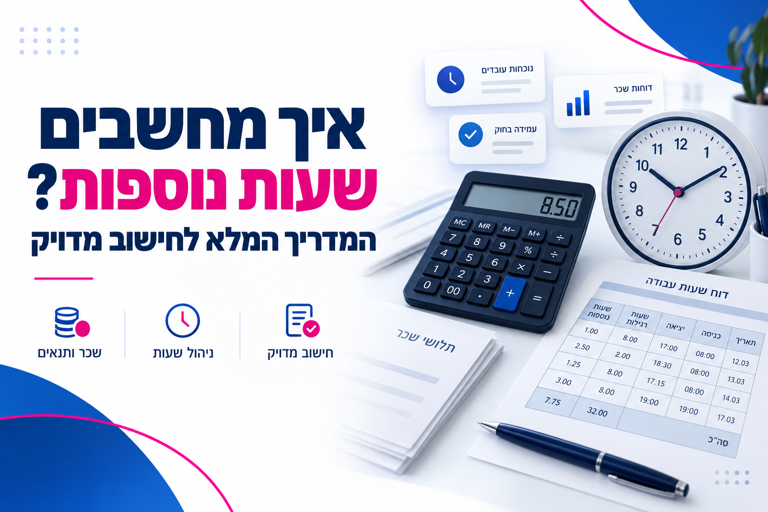 איך מחשבים שעות נוספות? המדריך המלא לחישוב מדויק